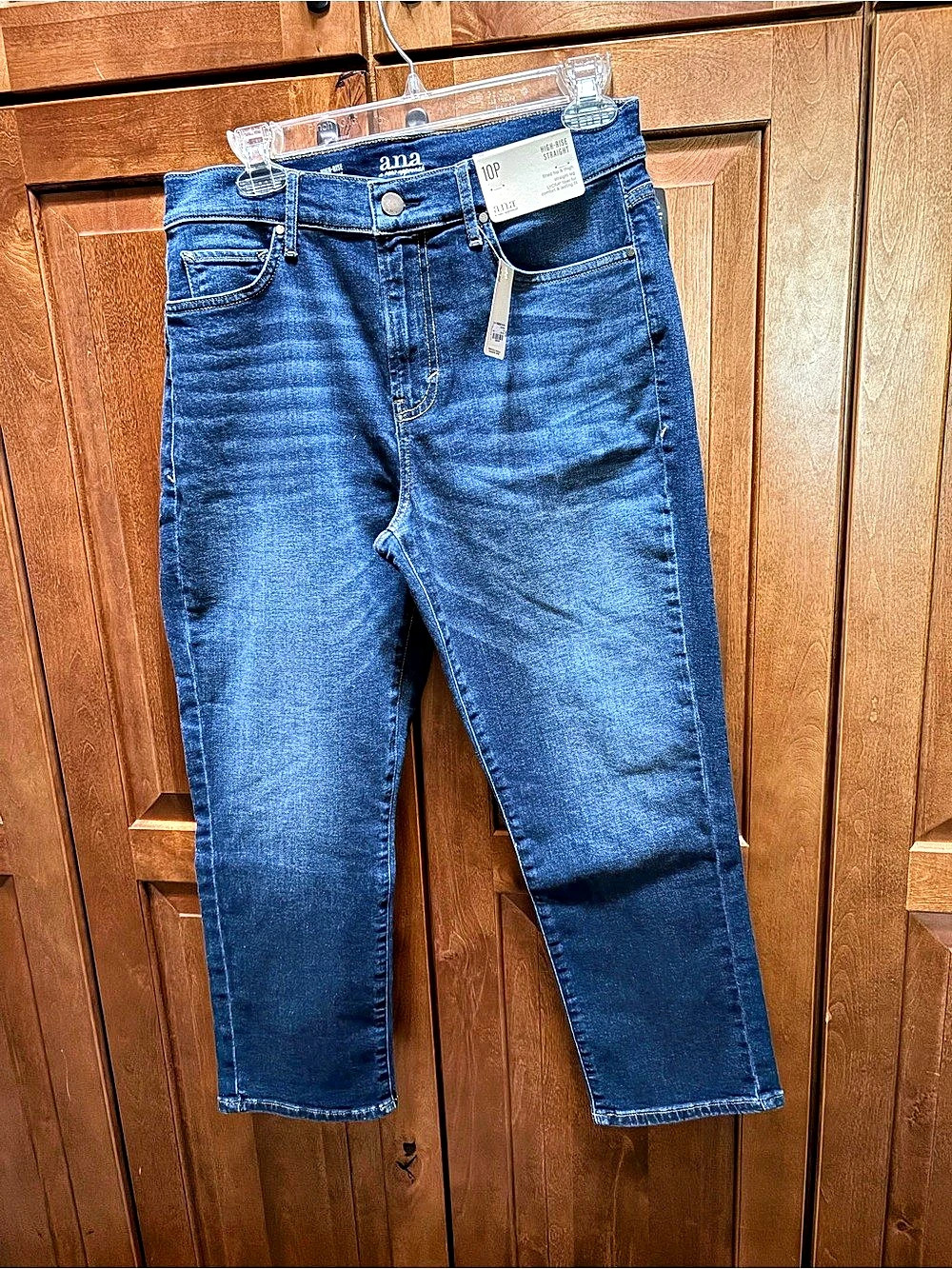 ana High-Rise Straight Jeans Blue Size 10P NWT